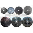 Размерный ряд обрезиненных дисков Barbell Atlet