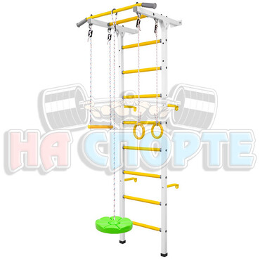 Детский спортивный комплекс с фиксированным турником, кольцами, трапецией и тарзанкой Детский спортивный комплекс ТФ-КТТ